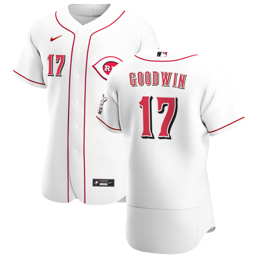 Cincinnati Reds #17 Brian Goodwin Men Nike White Home 2020 Authentic Player MLB Jersey->cincinnati reds->MLB Jersey